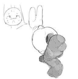 anthro anus big_anus big_butt blush bodily_fluids butt excessive_feces feces feces_pile gaping gaping_anus hyper hyper_feces long_ears male nude poop_in_ass poop_on_floor pooping pooping_on_floor scatplay simple_background solo standing sweat sweatdrop sweating_profusely tail white_background white_body tiosqr lagomorph leporid mammal rabbit monochrome