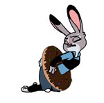 anthro clothing dessert doughnut female food fur grey_body grey_fur kneeling looking_back pastry police police_uniform simple_background solo struggling stuck uniform white_background zigrock001 disney judy_stuck_in_donut_redraw zootopia judy_hopps lagomorph leporid mammal rabbit 2024 2d_animation animated high_framerate loop no_sound short_playtime webm