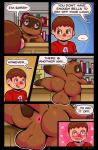 absurd_res animal_crossing anthro anus balls biceps big_balls big_butt blush bodily_fluids book bookshelf box brown_balls brown_body brown_fur butt canid canine clothed clothing comic container desk dialogue digital_media_(artwork) drooling duo english_text fur furniture genitals heart_eyes heart_symbol hi_res huge_balls huge_butt human interspecies looking_at_viewer looking_back male male/male mammal muscular nintendo nude office one_leg_up pecs perineum presenting presenting_anus presenting_hindquarters raccoon_dog raised_leg raised_tail saliva sin_bruh smile spread_butt spreading sweat sweatdrop table tail tanuki teapot_(body_type) text thick_thighs tom_nook_(animal_crossing) villager_(animal_crossing)