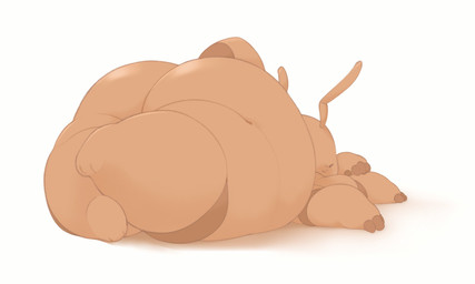 ambiguous_gender antennae_(anatomy) anthro arthropod_abdomen big_butt biped brown_body butt eyes_closed feet fingers huge_butt huge_thighs lying monotone_body multi_arm multi_limb nude on_front simple_background solo thick_thighs three-quarter_view white_background wide_hips white_slime_(artist) ant arthropod honeypot_ant hymenopteran insect 2025 digital_drawing_(artwork) digital_media_(artwork) hi_res