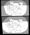 animal_genitalia duo feral genitals male male/male penis sheath guncht rue_(guncht) canid canine canis domestic_dog jackal mammal comic greyscale hi_res monochrome
