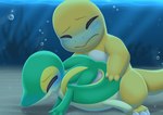 ambiguous_gender ambiguous_penetration anthro asphyxiation charmander cyanosis drowning duo erotic_asphyxiation eyes_closed generation_1_pokemon generation_5_pokemon male male/ambiguous nintendo penetration pokemon pokemon_(species) revous shiny_pokemon snivy underwater water yellow_body