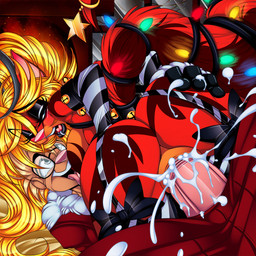 anthro blonde_hair blush bodily_fluids butt christmas_decorations christmas_lights cum cum_inside duo erection eyewear female female_penetrated genital_fluids genitals glasses hair male male/female male_penetrating male_penetrating_female penetration penile penile_penetration penis penis_in_vagina piercing sex string_lights tail tongue vaginal vaginal_penetration crystal-for-ever angel_kryis domestic_cat felid feline felis mammal 1:1 digital_media_(artwork) hi_res