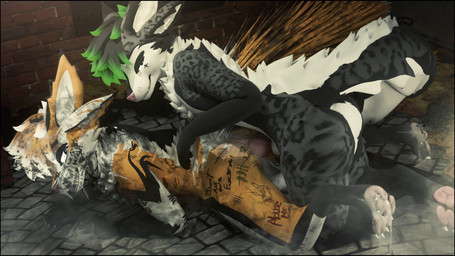 anal anal_penetration animal_genitalia animal_penis anthro anthro_on_anthro anthro_penetrated anthro_penetrating anthro_penetrating_anthro anthro_penetrating_male backstreet black_body black_border black_fur bodily_fluids body_writing border butt cum cum_drip cum_in_ass cum_inside cum_on_face degradation degradation_kink degradation_text dirty dripping duo ejaculation erection from_behind_position fur genital_fluids genitals hair leaking_cum looking_pleasured lying_on_ground male male/male male_penetrated male_penetrating male_penetrating_anthro male_penetrating_male nude on_ground orange_body orange_fur penetration penile penile_penetration penis penis_in_ass public public_use sex simple_background smile tail text tongue writing_on_butt lill_esp deuzear 3d_(artwork) absurd_res blender_(artwork) digital_media_(artwork) hi_res