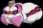 anthro areola areola_slip ascot baseball_bat bat_(object) belly big_belly big_breasts big_butt blonde_hair bottomwear breasts butt clothing eyeliner female hair highlights_(coloring) huge_belly huge_breasts huge_butt huge_hips hyper hyper_breasts hyper_butt jacket legwear lips macro makeup miniskirt morbidly_obese obese overweight overweight_female pink_highlights pink_lips saddle skirt solo stockings thick_lips topwear wide_hips alythewolfcat bandai_namco digimon digimon_(species) pajiramon taur absurd_res alpha_channel hi_res