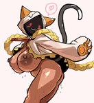 2023 :3 absurd_res animal_humanoid arc_system_works areola big_areola big_breasts blazblue blonde_hair blush bodily_fluids braided_hair breasts brown_body brown_skin butt cat_humanoid cat_tail clothing dark_areola dark_body dark_nipples dark_skin dipstick_tail dripping felid felid_humanoid feline feline_humanoid female glistening glistening_body hair heart_symbol hi_res hood huge_breasts humanoid kagarimachi_ame kaka_(blazblue) leaning leaning_forward long_hair looking_back mammal mammal_humanoid markings nipples pigtails portrait red_eyes shadow_face side_view smile solo standing sweat sweaty_breasts sweaty_butt sweaty_legs sweaty_thighs tail tail_markings taokaka three-quarter_portrait twin_braids wet