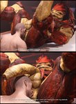anal big_dom_small_sub butt dominant dominant_humanoid dominant_male duo erection genitals holding_head holding_partner human_on_humanoid humanoid_dominating_human interspecies larger_humanoid larger_male looking_pleasured male male/male masturbation multicolored_body muscular muscular_human muscular_humanoid muscular_male nude oral penis red_body rimming sex size_difference smaller_human smaller_male submissive submissive_human submissive_male text yellow_body cheap-wazoo bioware electronic_arts mass_effect commander_shepard urdnot_wrex alien human humanoid krogan mammal 3d_(artwork) absurd_res comic digital_media_(artwork) english_text hi_res