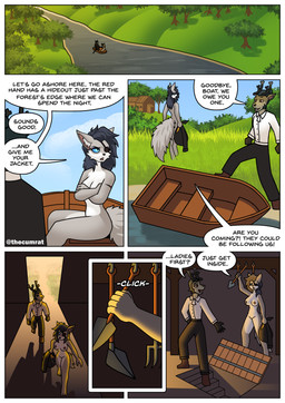 angry annoyed anthro antlers black_clothing black_suit blue_eyes boat bottomwear breasts brown_body brown_fur building clothed clothing crossed_arms dark_hair detailed_background dialogue duo embarrassed embarrassing_exposure embarrassing_nudity eye_patch eyewear facial_hair female fluffy fluffy_tail fur grey_body grey_fur hair horn inside looking_at_another male multicolored_body nipples nude nude_anthro nude_female open_mouth outside pants plant public public_exposure public_nudity river scar sideburns smile speech_bubble suit suit_jacket tail teeth text tools topwear tree two_tone_body vehicle water watercraft white_body white_fur thecumrat volka canid canine canis cervine deer elk mammal wolf absurd_res comic english_text hi_res