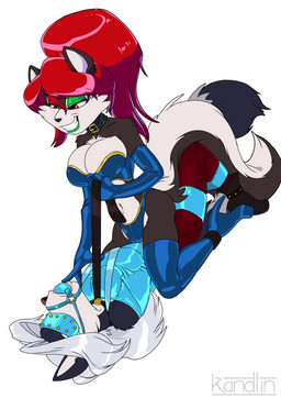 anthro arms_tied armwear ball_gag bdsm big_breasts binder_(restraint) black_body black_fur blindfold blue_armwear blue_ball_gag blue_clothing blue_elbow_gloves blue_gloves blue_handwear blue_latex blue_legwear blue_panties blue_straitjacket blue_thigh_boots blue_thigh_highs blue_topwear blue_underwear bondage bondage_gear boots bottomwear bound breasts choker clothing collar duo elbow_gloves eyeshadow female female/female fluffy fluffy_tail footwear fur gag gagged gloves green_eyeshadow green_lipstick hair handwear high_heeled_boots high_heels jewelry latex latex_armwear latex_boots latex_clothing latex_elbow_gloves latex_footwear latex_gloves latex_handwear latex_legwear latex_panties latex_straitjacket latex_thigh_boots latex_thigh_highs latex_topwear latex_underwear leash leash_pull leashed_collar legbinder legs_tied legwear lipstick makeup multicolored_body multicolored_fur necklace panties pants red_bottomwear red_clothing red_eyes red_hair red_pants restraints shoes straitjacket tail thigh_boots thigh_highs topwear two_tone_body two_tone_fur underwear white_body white_fur white_hair kandlin garnet_(shockblast13) milena_kazemira hybrid mammal mephitid procyonid raccoon skunk vampire 2021 hi_res
