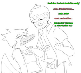 acid_trip angry anthro biped clothed clothing drugs duo fingers fist gumball_(candy) gumball_machine hair half-closed_eyes jacket looking_at_another male narrowed_eyes open_clothing open_jacket open_topwear parody profanity shirt short_hair simple_background species_transformation substance_intoxication surprised tank_top text topwear transformation white_background wide_eyed arsenic_iii cartoon_network cavemanon_studios goodbye_volcano_high ko_op_(game_developer) regular_show snoot_game anon_(snoot_game) benson_dunwoody mordecai_(regular_show) reed_(gvh) avian bird dinosaur dromaeosaurid human mammal prehistoric_species reptile saurischian scalie theropod velociraptor crossover english_text greyscale hi_res monochrome