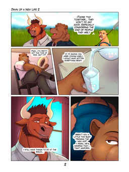 5_panel_comic anthro beard black_nose bottomwear brown_body brown_eyes brown_fur brown_hair chair clothing cloud crossed_legs curtains curtains_open dialogue facial_hair fur furniture grass green_eyes hair hat headgear headwear horn ice male muscular muscular_anthro muscular_arms muscular_male mustache necktie overalls pants pitchfork plant pouring shirt sitting sky skyscape suit table text tools topwear water white_clothing white_shirt white_topwear zourik austin_(zourik) jackson_(zourik) mr._cotter_(zourik) bear bovid bovine cattle cougar felid feline mammal ursine 3:4 absurd_res comic english_text hi_res