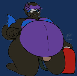 air_inflation air_tank anthro belly big_belly big_breasts bite biting_lip blue_eyes breasts erection fur genitals gynomorph hair hose hose_in_butt hose_inflation huge_belly inflation intersex nude penis simple_background smile solo tail teeth transparent_background isaiahtse mythology ira_wolfe_(isaiahtse) canid canine mammal mythological_canine mythological_creature werecanid werecanine werecreature werewolf 2025 alpha_channel digital_media_(artwork) hi_res
