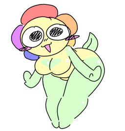 artist_i_kick_balls big_breasts breasts female flower nude plant pose simple_background solo thick_thighs white_background unknown_artist blushcrunch_studio dandy's_world roblox humanoid 2026 digital_media_(artwork)