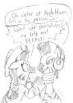 applejack_(mlp) black_and_white clothing collar comic cowboy_hat duo ear_piercing earth_pony elosande english_text equid equine female feral friendship_is_magic hair hasbro hat headgear headwear horse jewelry mammal monochrome multicolored_hair my_little_pony piercing pony simple_background stripes text transformation two_tone_hair white_background zebra zecora_(mlp)