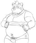 anthro belly blush bulge clothing humanoid_hands kemono male male_anthro overweight overweight_male solo underwear bunta_(sisiwaka_3) lifewonders tokyo_afterschool_summoners ashigara_(tas) bear mammal 2017 monochrome sketch