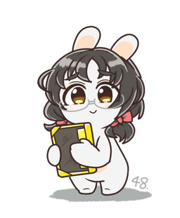 alternate_species anthro black_eyebrows black_hair blush blush_lines book brown_eyes eyebrows fangs featureless_crotch featureless_feet feet female female_anthro fur furrification grey_outline hair holding_book holding_object lidded_eyes light long_ears looking_at_viewer medium_hair mitten_hands multicolored_body no_pupils noseless nude nude_anthro nude_female number outline pigtails rabbidification red_hair_bow simple_background smile smiling_at_viewer solo standing tan_blush tan_body tan_eyelids tan_inner_ear tan_skin teeth thin_eyebrows two_tone_body white_background white_body white_fur charisuke cygames idolmaster idolmaster_cinderella_girls raving_rabbids rayman_(series) ubisoft fuka_asano lagomorph mammal rabbid 2024 absurd_res colored crossover digital_drawing_(artwork) digital_media_(artwork) full-length_portrait hi_res japanese_description lighting portrait shaded simple_shading