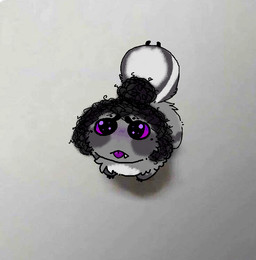 anthro black_body black_fur blush chibi feral fur grey_body grey_fur hair looking_at_viewer male multi_eye purple_eyes simple_background size_difference smaller_male tail tongue white_body white_fur sosu-the-blue-wolf velley_(beastbeans) arachnid arthropod spider colored digital_drawing_(artwork) digital_media_(artwork) draw_over meme