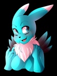 alternate_color anthro blue_body blue_eyes blue_fur female fur solo white_body white_fur freeze-pop88 bandai_namco digimon aqua_blue_(juggerfur) fan_character canid canine digimon_(species) mammal renamon alpha_channel