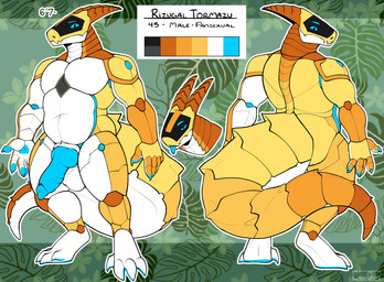 4_claws 5_fingers abstract_background animal_genitalia antennae_(anatomy) anthro arm_markings balls big_balls big_penis biped blep blue_claws blue_eyes blue_markings blue_penis blue_tongue chest_markings claws countershading cute_fangs dewclaw digitigrade erection fangs finger_claws fingers genitals grey_markings hand_markings horn knot machine male markings mouth_closed multicolored_body musclegut muscular muscular_anthro muscular_male palette penis pupils ridged_horn ridged_penis sheath slightly_chubby slightly_chubby_anthro slightly_chubby_male slit_pupils solo tail teeth thick_tail toe_claws tongue tongue_out white_body white_countershading yellow_body crow_guts rizugal robot robot_anthro synth_(vader-san) 2024 colored digital_drawing_(artwork) digital_media_(artwork) flat_colors hi_res signature