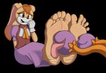 5_toes anthro clothing feet female female_anthro foot_fetish foot_lick foot_play gloves handwear humanoid_feet laugh licking mature_anthro mature_female plantigrade soles toes tongue tongue_out detectivebubble sega sonic_the_hedgehog_(series) vanilla_the_rabbit lagomorph leporid mammal rabbit absurd_res alpha_channel hi_res