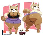 angry anthro big_breasts big_butt bottomwear bra breasts brown_body brown_fur butt clothed clothing clothing_lift female fur group huge_breasts huge_butt male mature_female shirt shirt_lift skirt thick_thighs topwear trio underwear wide_hips sssonic2 aggretsuko sanrio haida_(aggretsuko) retsuko retsuko's_mother ailurid hyena mammal red_panda absurd_res hi_res