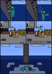 anthro banner cloud crafting_table death diamond_armor duo fence grindstone ice ladder male sea water microsoft minecraft mojang xbox_game_studios avian bird creeper_(minecraft) human humanoid mammal picid skeleton_(minecraft) woodpecker zombie_(minecraft) absurd_res comic digital_media_(artwork) hi_res