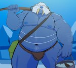 anthro anthrofied belly blue_body blue_nipples body_hair clothing male musclegut muscular muscular_male nipples pokemorph raised_arm solo standing tusks underwear dippubear nintendo pokemon generation_3_pokemon mammal marine pinniped pokemon_(species) walrein walrus hi_res