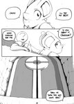 anon anthro black_and_white blush clothed clothing comic day detailed_background dialogue door doorway duo english_text female generation_1_pokemon gesture hand_gesture hi_res human male mammal monochrome nidoqueen nintendo outside pointing pokemon pokemon_(species) queenie_(shoutingisfun) reclining shoutingisfun sitting speech_bubble text