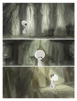 biped black_body clothing detailed_background empty_eyes female female_humanoid holding_melee_weapon holding_object holding_sword holding_weapon melee_weapon mouthless not_furry solo sword torn_clothing weapon white_body white_eyes darkdog hollow_knight:_silksong hollow_knight_(franchise) team_cherry lace_(hollow_knight:_silksong) humanoid 2025 absurd_res comic digital_drawing_(artwork) digital_media_(artwork) hi_res