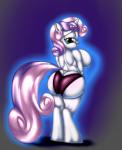 2014 absurd_res anthro anthrofied big_breasts biped blush body_blush breasts butt butt_blush da_goddamn_batguy equid equine eyelashes female friendship_is_magic fur green_eyes hair half-closed_eyes hasbro hi_res horn looking_at_viewer mammal multicolored_hair my_little_pony mythological_creature mythological_equine mythology narrowed_eyes smile solo standing sweetie_belle_(mlp) two_tone_hair unicorn white_body white_fur