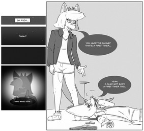 anthro blood blood_on_clothing blood_on_face bodily_fluids bruised_eye cigarette claws clothing dialogue duo female gesture gun hand_gesture hand_on_face horn lighter lying male night on_back pointing ranged_weapon scar simple_background smoke smoking speech_bubble tail text weapon wounded trash_kobold_(artist) mythology shilensis vivian_(trash_kobold) dragon humanoid kobold mythological_creature mythological_scalie reptile scalie english_text hi_res monochrome