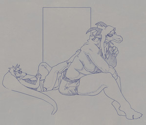 abstract_background bangs big_breasts bikini bottomwear breasts cellphone claws clothed clothing duo ear_piercing electronics eyewear facial_piercing female glasses horn nose_piercing pants paws phone piercing resting_on_partner septum_piercing shorts size_difference skimpy smartphone swimwear two-piece_swimsuit vape_pen flowerdino mythology bangs_(nahyon) paris_(flowerdino) canid canine canis dragon jackal mammal mythological_creature mythological_scalie scalie digital_drawing_(artwork) digital_media_(artwork) hi_res