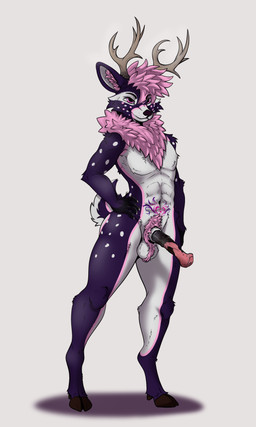 animal_genitalia animal_penis anthro balls equine_genitalia equine_penis erection genitals male penis solo cheesy_yote folffyike deer mammal absurd_res hi_res tagme