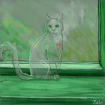 ears_up female feral fluffy glass green_eyes heart_symbol nude paws quadruped sitting solo translucent translucent_body window_sill nrath theodeity the_wonderful_wizard_of_oz bungle_the_glass_cat domestic_cat felid feline felis mammal 1:1 digital_media_(artwork) digital_painting_(artwork) green_theme hi_res painting_(artwork) signature