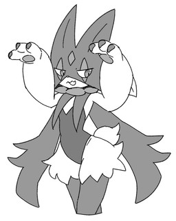 3_fingers ambiguous_gender anthro cape claws clothing finger_claws fingers flower_(anatomy) jagged_mouth leotard mask open_mouth pawpads rawr simple_background solo standing tail white_background white_sclera yakiniku628 nintendo pokemon generation_9_pokemon meowscarada pokemon_(species) monochrome