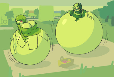 air_inflation basket bedding belly belly_expansion belly_grab belly_squish berry big_belly big_breasts black_clothing black_eyebrows blanket blue_eyes blue_gem blush breasts building clothing container duo enjoying expansion eyebrows female food forehead_gem fruit gem grass green_clothing green_hair hair hand_on_belly hand_on_own_belly huge_belly huge_breasts hyper hyper_belly hyper_breasts hyper_inflation immobile inflation lying lying_on_self motion_lines not_furry on_front outside picnic picnic_basket plant red_eyes smile squish swelling tree white_body bo-the-sno nintendo pokemon gardevoir generation_3_pokemon generation_5_pokemon humanoid legendary_pokemon meloetta meloetta_(aria_form) pokemon_(species) 2025 cel_shading colored digital_media_(artwork) shaded
