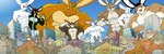 abs alternate_species anthro antlers beard biceps big_muscles biped black_hair blonde_hair blue_hair brown_body brown_fur brown_hair building city claws detailed_background eyewear facial_hair finger_claws fur glasses group hair handpaw horn humanoid_hands large_group larger_anthro larger_male looming macro male multicolored_body multicolored_fur muscular muscular_anthro muscular_male outside paws pecs size_difference sky skyscraper smaller_anthro smaller_male smile standing tan_body tan_fur two_tone_body two_tone_fur white_body white_fur white_hair yellow_body yellow_fur crux_(artist) arnavon beachcomber brody_(mikalapine) conejito elrabin grisser_(character) haku_(crux) ian_(ian_corvid) jakebe zim_(zimskunk) avian bird canid canine canis corvid corvus_(genus) crow domestic_dog jackalope lagomorph leporid mammal oscine passerine rabbit 2012 colored digital_drawing_(artwork) digital_media_(artwork) hi_res shaded