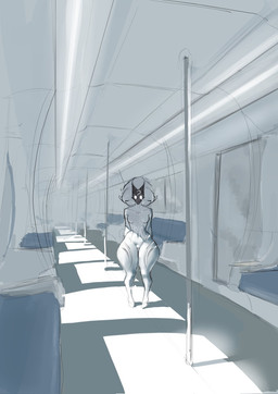 anthro breasts detailed_background empty_eyes featureless_breasts featureless_crotch female female_anthro fur fur_markings hair hooves light markings mask mask_only nude nude_anthro nude_female public public_nudity public_transportation solo standing thick_thighs unguligrade wearing_mask white_body white_fur white_hair wide_hips nidror league_of_legends riot_games tencent kindred_(lol) lamb_(lol) bovid caprine mammal 2026 digital_drawing_(artwork) digital_media_(artwork) full-length_portrait hi_res lighting portrait shaded