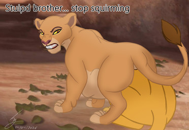 anal anal_penetration anal_vore angry annoyed butt cave duo female female_penetrated feral feral_vore male male/female male_penetrating male_penetrating_female penetration same_size_vore sex tail vore king_hg_21 disney the_lion_guard the_lion_king kiara_(the_lion_king) kion_(the_lion_guard) felid feline lion mammal pantherine brother_(lore) brother_and_sister_(lore) sibling_(lore) sister_(lore)