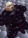 anthro belly blush bodysuit brown_body brown_fur clothing erection fur genitals male musclegut muscular nipple_fetish nipple_pinch nipple_play pecs penis pinch skinsuit solo tight_clothing womb_tattoo hisashiyo_0705 lifewonders live_a_hero goro_(live_a_hero) bear mammal absurd_res hi_res