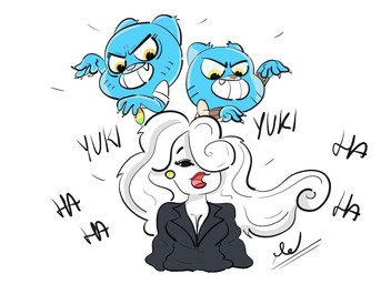 4_fingers accessory age_difference anthro bent_arm big_breasts big_eyes big_hair big_iris big_mouth_(anatomy) black_clothing black_eyebrows black_eyes black_shirt black_text black_topwear blue_body blue_fur blue_markings breast_size_difference breasts claws clothed clothed_anthro clothed_female clothed_humanoid clothed_male clothing cloud collared_shirt decorative_pin ear_piercing ear_ring ear_tuft eyebrows facial_markings fangs female finger_claws fingers flat_chested flowing_hair front_view fur fur_tuft glistening glistening_eyes glistening_lips grin group hair hair_over_eye head_markings humanoid_hands iris laugh light_body light_fur lips lipstick long_hair looking_at_another looking_at_viewer looking_down looking_down_at_another makeup male markings mature_anthro mature_female mature_humanoid monotone_background multicolored_clothing multicolored_sweater multicolored_topwear muzzle_(marking) no_pupils older_female older_humanoid open_mouth open_smile orange_nose piercing pin_accessory pin_button pink_nose pink_tongue pointy_ears prick_ears pupils red_lips red_lipstick ring_piercing shirt short_sleeves simple_background smile snout sweater teeth text thick_lips tongue topwear trio tuft two_tone_clothing two_tone_sweater two_tone_topwear white_background white_body white_breasts white_claws white_clothing white_hair white_sclera white_shirt white_topwear yellow_eyes young young_anthro young_male younger_male monika_marek_arts cartoon_network the_amazing_world_of_gumball gumball_watterson nicole_watterson yuki_yoshida air_creature air_humanoid cloud_humanoid domestic_cat elemental_creature elemental_humanoid felid feline felis humanoid living_cloud mammal 2026 character_name digital_drawing_(artwork) digital_media_(artwork) mother_(lore) mother_and_child_(lore) mother_and_son_(lore) parent_(lore) parent_and_child_(lore) parent_and_son_(lore) son_(lore)