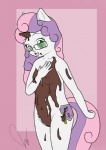 abstract_background alternate_species anthro anthrofied biped breasts candy chocolate cutie_mark dessert eyewear female food genitals glasses horn humanized nipples nude open_mouth pussy simple_background small_breasts smile solo standing tail young young_anthro young_female anonjg friendship_is_magic hasbro my_little_pony sweetie_belle_(mlp) human mammal 2013 hi_res