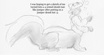 4_arms after_transformation looking_back male mask multi_arm multi_limb taurification taurified text transformation cervelet werenimal calvin_(werenimal) juniper_skunktaur mammal mammal_taur mephitid mephitid_taur skunk skunk_taur taur english_text monochrome