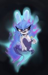 anthro black_background blue_hair breasts clothing exposed_breasts female flat_chested hair simple_background solo nocimon mario_plus_rabbids_sparks_of_hope raving_rabbids rayman_(series) ubisoft midnite_(mario_plus_rabbids) ghost lagomorph mammal rabbid spirit 2022 absurd_res digital_media_(artwork) hi_res