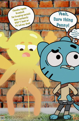 annoyed anthro bodily_fluids duo female genital_fluids genitals looking_away male nude nude_female peeing public public_exposure public_nudity qr_code spread_legs spreading text urine urine_on_ground urine_stream vulva warning young thedispenser69 cartoon_network the_amazing_world_of_gumball gumball_watterson penny_fitzgerald domestic_cat fairy felid feline felis mammal english_text hi_res