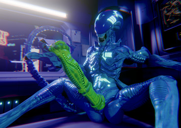 animal_genitalia animal_penis bed blue_body equine_genitalia equine_penis furniture genitals glowing glowing_markings green_penis lying lying_on_bed male markings on_bed penis prehensile_tail tail xenomaker_(artist) xenomaker_(modeler) alien_(franchise) alien monster xenomorph 3d_(artwork) blender_(artwork) blender_cycles_(artwork) digital_media_(artwork) hi_res