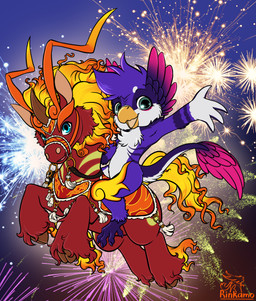 anthro beak female feral looking_at_viewer simple_background smile tail rinkamo palworld pocketpair avian bird pal_(species) parrot pyrin_(pal) 2025 absurd_res digital_media_(artwork) hi_res procreate_(artwork) signature