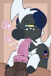 animal_genitalia animal_penis balls bodily_fluids cheek_bulge cum cum_in_mouth cum_inside cum_on_penis drinking drinking_cum duo electronics equine_genitalia equine_penis fellatio female feral genital_fluids genitals headphones hooves leaking_cum male male/female medial_ring onomatopoeia oral penile penis sex sound_effects sucking_tip swallowing text flowerbud nintendo pokemon pip_(flowerbud) blitzle generation_5_pokemon generation_7_pokemon mudsdale pokemon_(species) absurd_res hi_res