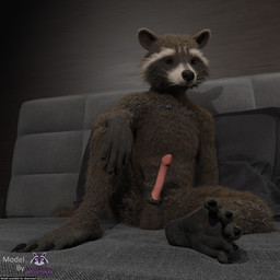 5_fingers 5_toes anthro balls bed black_nose black_pawpads brown_body brown_eyes brown_fur claws erection facial_markings feet fingers front_view fur furniture genitals head_markings inside looking_at_viewer low-angle_view male markings mask_(marking) nude pawpads penis pillow pink_penis seductive sitting solo spread_legs spreading text toes whiskers rasterraccoon disney guardians_of_the_galaxy marvel marvel_cinematic_universe rocket_raccoon mammal procyonid raccoon blender_(artwork) blender_cycles_(artwork) digital_media_(artwork) english_text hi_res watermark