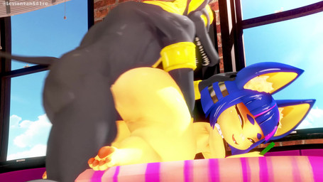 anthro anthro_on_anthro anthro_penetrated anthro_penetrating anthro_penetrating_anthro bangs bent_over big_butt blue_body blue_ears blue_hair bob_cut butt duo female female_penetrated fur hair huge_butt looking_pleasured male male/female male_penetrating male_penetrating_female open_mouth open_smile pawpads paws penetration penile penile_penetration sex shortstack shortstack_female smile text vaginal vaginal_penetration yellow_body yellow_fur yellow_inner_ear leviantan581re zy0n7_(modeler) animal_crossing egyptian_mythology middle_eastern_mythology mythology nintendo ankha_(animal_crossing) anubis anubian_jackal canid canine canis deity domestic_cat felid feline felis jackal mammal 16:9 2022 3d_(artwork) 3d_animation 4k absurd_res animated digital_media_(artwork) hi_res huge_filesize no_sound short_playtime video widescreen